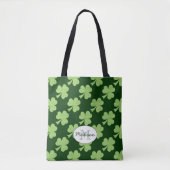 Kleeblatt Clover Polka dots Patrick's Day Monogram Tasche (Vorderseite)