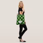 Kleeblatt Clover Polka dots Patrick's Day Monogram Tasche (Am Model)