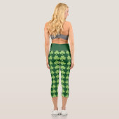 Kleeblatt Clover Polka dots Patricks Day Muster Capri Leggings (Rückseite)