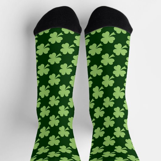 Kleeblatt Clover Polka dots Patricks Day Muster Socken (Oben)
