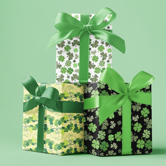 Kleeblatt Clover St Patrick's Day Green Geschenkpapier Set