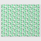 Kleeblatt Clover St Patricks Day Green White Retro Geschenkpapier (Flach)