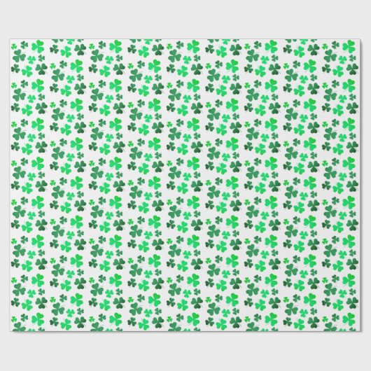 Kleeblatt Clover St Patricks Day Green White Retro Geschenkpapier (Flach)