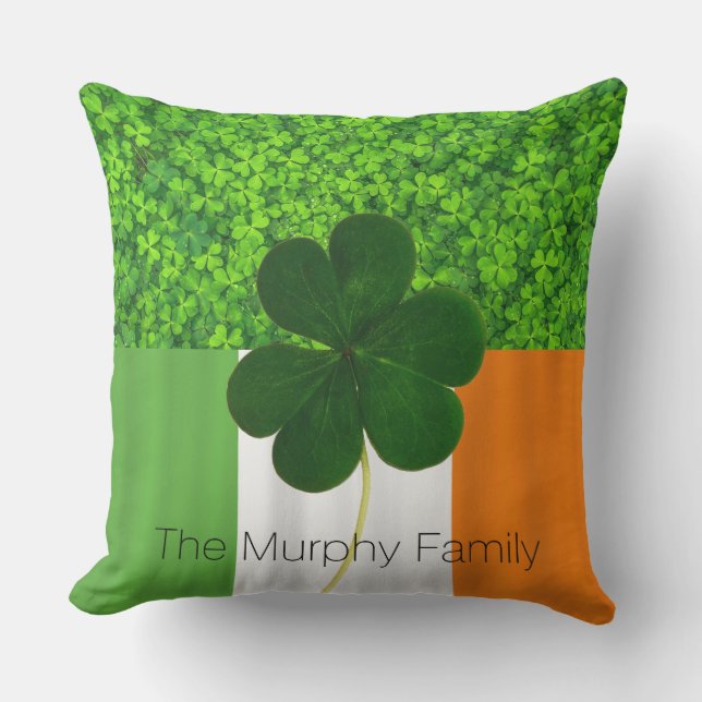 Kleeblatt Clovers Green Irish Flag Name Irland Kissen Für Draußen (Vorderseite)