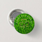 Kleeblatt Clovers Green Irish Symbol Irland Button (Vorne & Hinten)