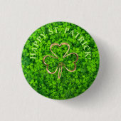 Kleeblatt Clovers Green Irish Symbol Irland Button (Vorderseite)