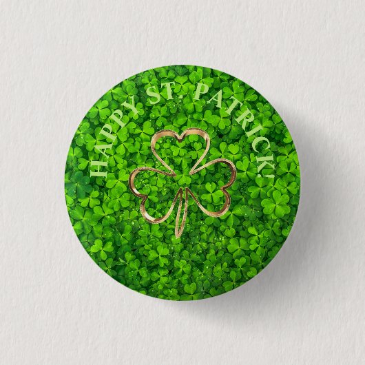 Kleeblatt Clovers Green Irish Symbol Irland Button (Vorderseite)