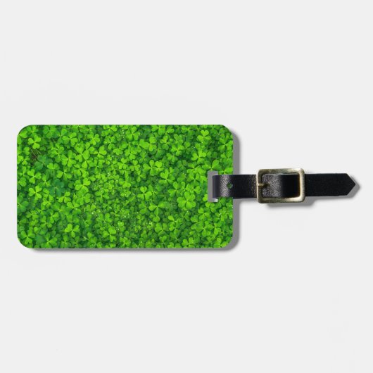Kleeblatt Clovers Green Irish Symbol Irland Gepäckanhänger (Vorderseite horizontal)