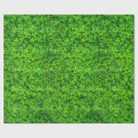 Kleeblatt Clovers Green Irish Symbol Irland Geschenkpapier (Flach)