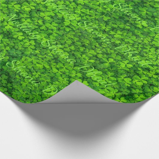 Kleeblatt Clovers Green Irish Symbol Irland Geschenkpapier (Ecke)