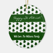 Kleeblatt Clovers Muster Happy St Patrick Custom Keramik Ornament (Links)