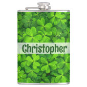 Kleeblatt Clovers Name hinzufügen Flachmann (Vorderseite)