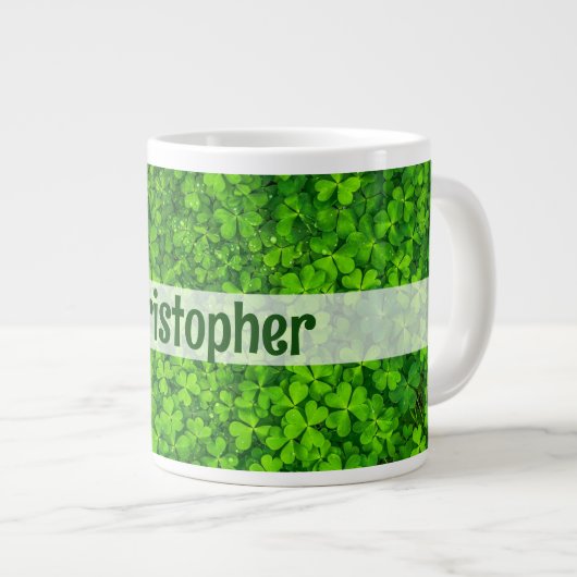 Kleeblatt Clovers Personalisiert Jumbo-Tasse (Vorderseite Rechts)