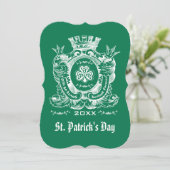 Kleeblatt Coat of Arm St. Patrick's Day Einladunge Einladung (Stehend Vorderseite)