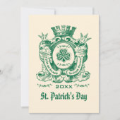 Kleeblatt Coat of Arm St. Patrick's Day Einladunge Einladung (Vorderseite)
