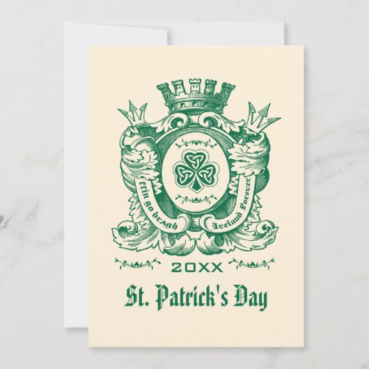 Kleeblatt Coat of Arm St. Patrick's Day Einladunge Einladung (Vorderseite)