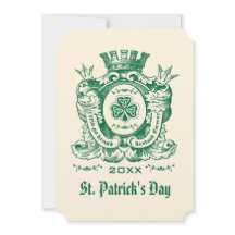 Kleeblatt Coat of Arm St. Patrick's Day Einladunge