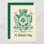 Kleeblatt Coat of Arm St. Patrick's Day Einladunge Einladung (Vorne/Hinten)