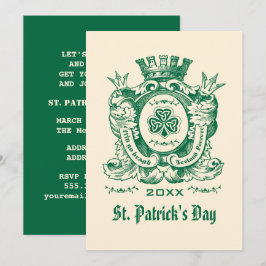 Kleeblatt Coat of Arm St. Patrick's Day Einladunge Einladung