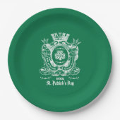 Kleeblatt Coat of Arm St. Patrick's Day Pappteller (Vorderseite)