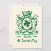 Kleeblatt Coat of Arm St. Patrick's Day Party Einladung (Vorderseite)