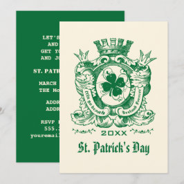 Kleeblatt Coat of Arm St. Patrick's Day Party Einladung