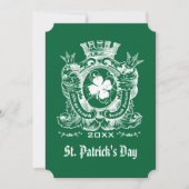 Kleeblatt Coat of Arm St. Patrick's Day Party Einladung (Vorderseite)