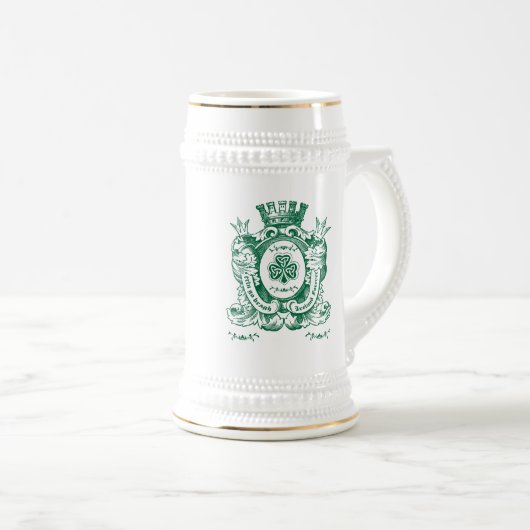 Kleeblatt Coat of Arm Wappen St.Patrick's Day Bierglas (VorderseiteRechts)