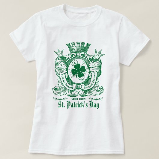 Kleeblatt Coat of Arm Wappen St. Patrick's Day T-Shirt (Design vorne)
