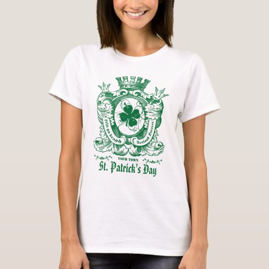 Kleeblatt Coat of Arm Wappen St. Patrick's Day T-Shirt (Vorderseite)