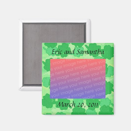 Kleeblatt Collage Hochzeit Foto Magnete Magnet (Vorderseite/Rückseite)