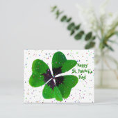 Kleeblatt Confetti St. Patrick's Day Postcard Postkarte (Stehend Vorderseite)