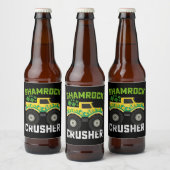 Kleeblatt Crusher Monster Truck St Patrick's Day Bierflaschenetikett (Flaschen)