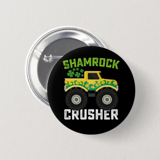 Kleeblatt Crusher Monster Truck St Patrick's Day Button (Vorne & Hinten)