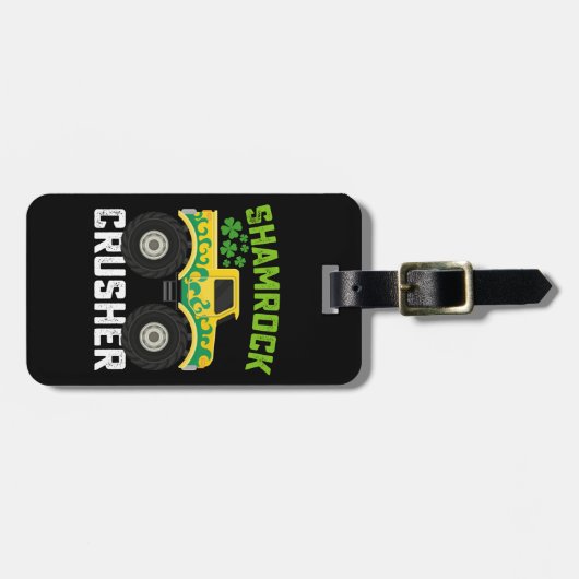 Kleeblatt Crusher Monster Truck St Patrick's Day Gepäckanhänger (Vorderseite horizontal)