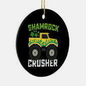 Kleeblatt Crusher Monster Truck St Patrick's Day Keramik Ornament (Rechts)