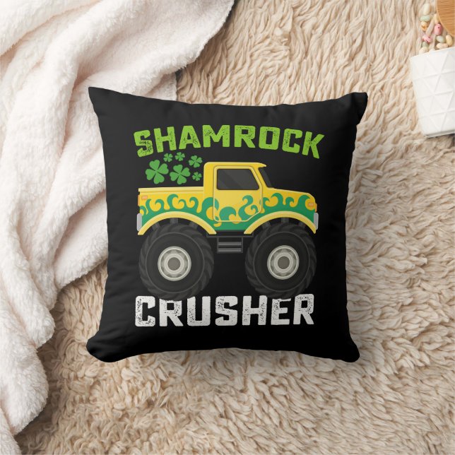 Kleeblatt Crusher Monster Truck St Patrick's Day Kissen (Decke)
