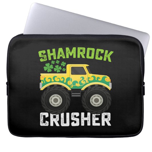 Kleeblatt Crusher Monster Truck St Patrick's Day Laptopschutzhülle (Vorderseite)
