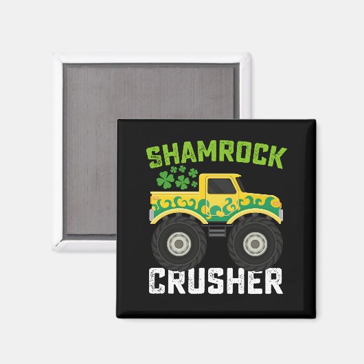 Kleeblatt Crusher Monster Truck St Patrick's Day Magnet (Vorderseite/Rückseite)
