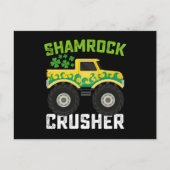 Kleeblatt Crusher Monster Truck St Patrick's Day Postkarte (Vorderseite)
