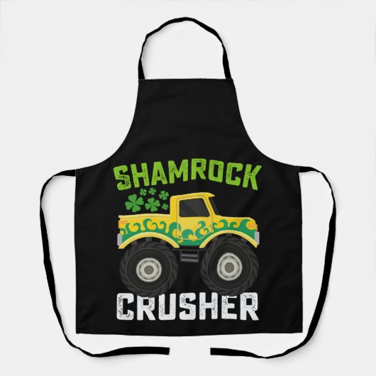 Kleeblatt Crusher Monster Truck St Patrick's Day Schürze (Vorderseite)