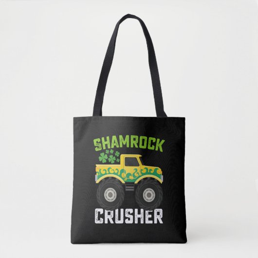 Kleeblatt Crusher Monster Truck St Patrick's Day Tasche (Vorderseite)