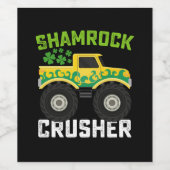 Kleeblatt Crusher Monster Truck St Patrick's Day Weinetikett (Einzelnes Label)