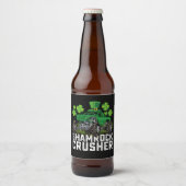 Kleeblatt Crusher St Patricks Day Monster Truck Bierflaschenetikett (Vorderseite)
