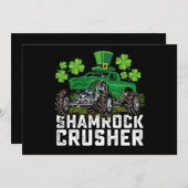 Kleeblatt Crusher St Patricks Day Monster Truck Einladung (Vorne/Hinten)
