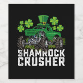 Kleeblatt Crusher St Patricks Day Monster Truck Weinetikett (Einzelnes Label)