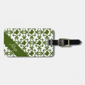Kleeblatt-Damast Gepäckanhänger (Vorderseite horizontal)
