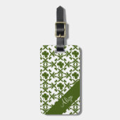 Kleeblatt-Damast Gepäckanhänger (Vorderseite vertikal)