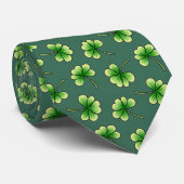 Kleeblatt Dark Green St Patrick's Day Clover Krawatte (Gerollt)
