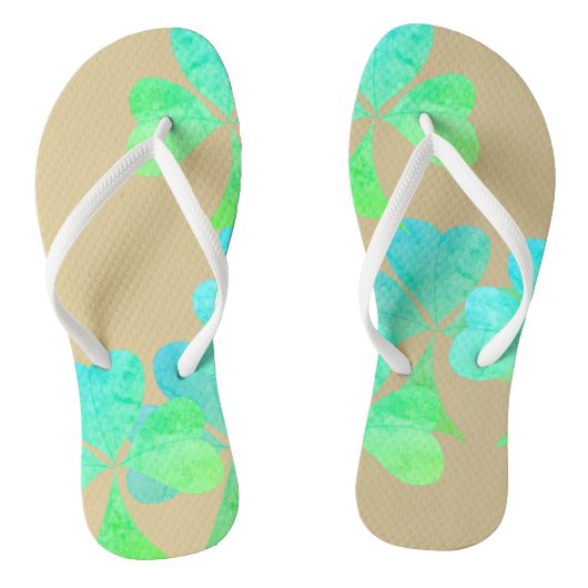 Kleeblatt Delight Gold Color Badesandalen (Fußbett)